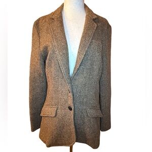 Vintage Cheri Women's Brown Herringbone Blazer Size Medium